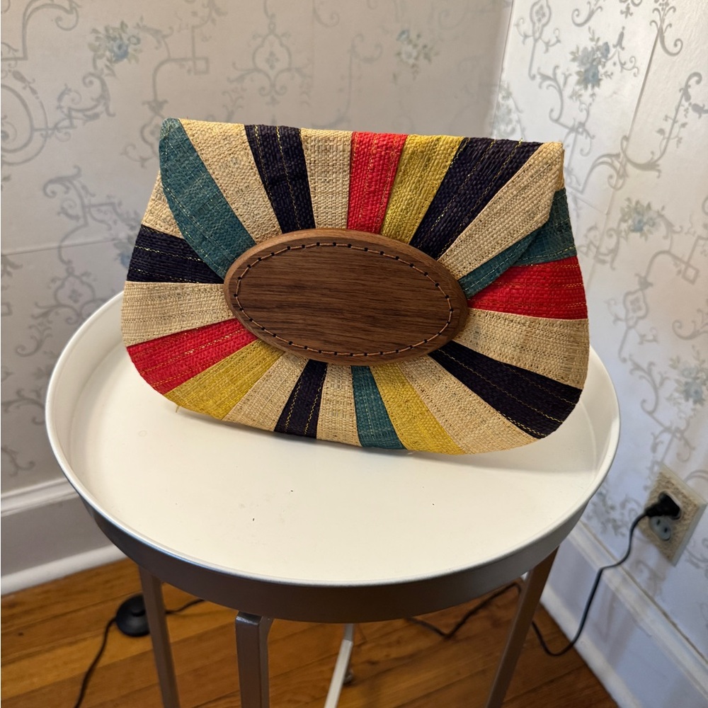 Multicolor Striped Clutch